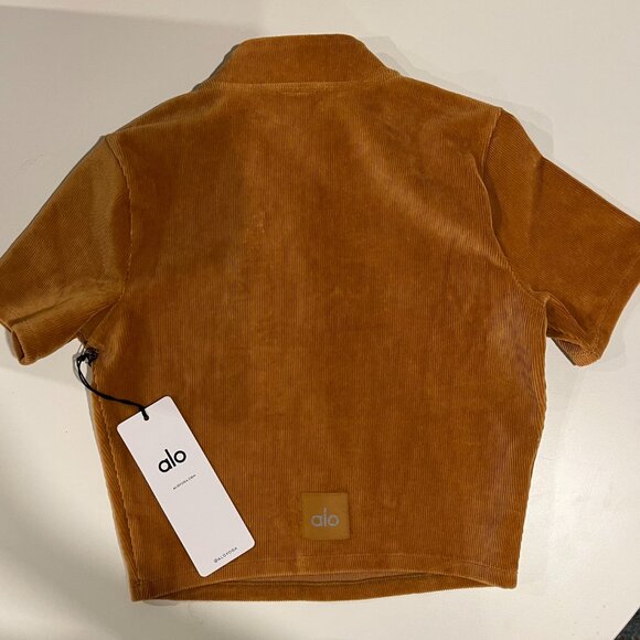 Alo- Toffee colour/Micro Corduroy Winter Break Mock Neck/XS - Picture 4 of 5